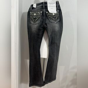 Biker Gray Boot Cut Jeans